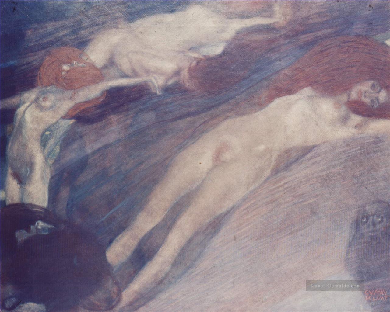 Bewegte Wasser Symbolik Gustav Klimt Ölgemälde